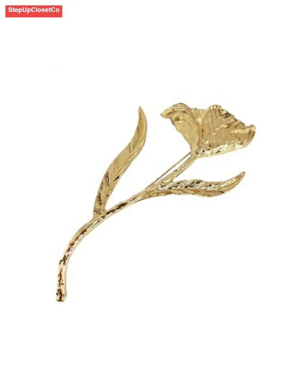 Large Oversized Metal Floral Brooch Pin for Women Men, Big Flower Boutonniere,